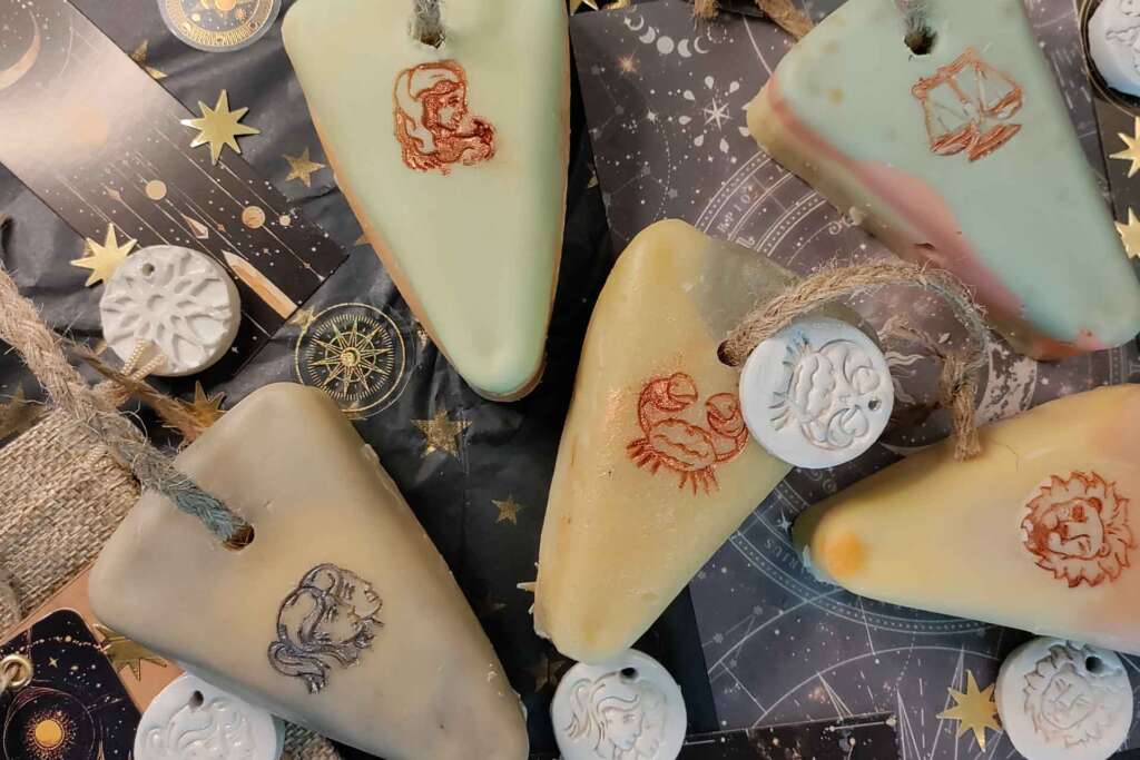 picture featuring some of the zodiac soap collection of 2025 by arctic soap